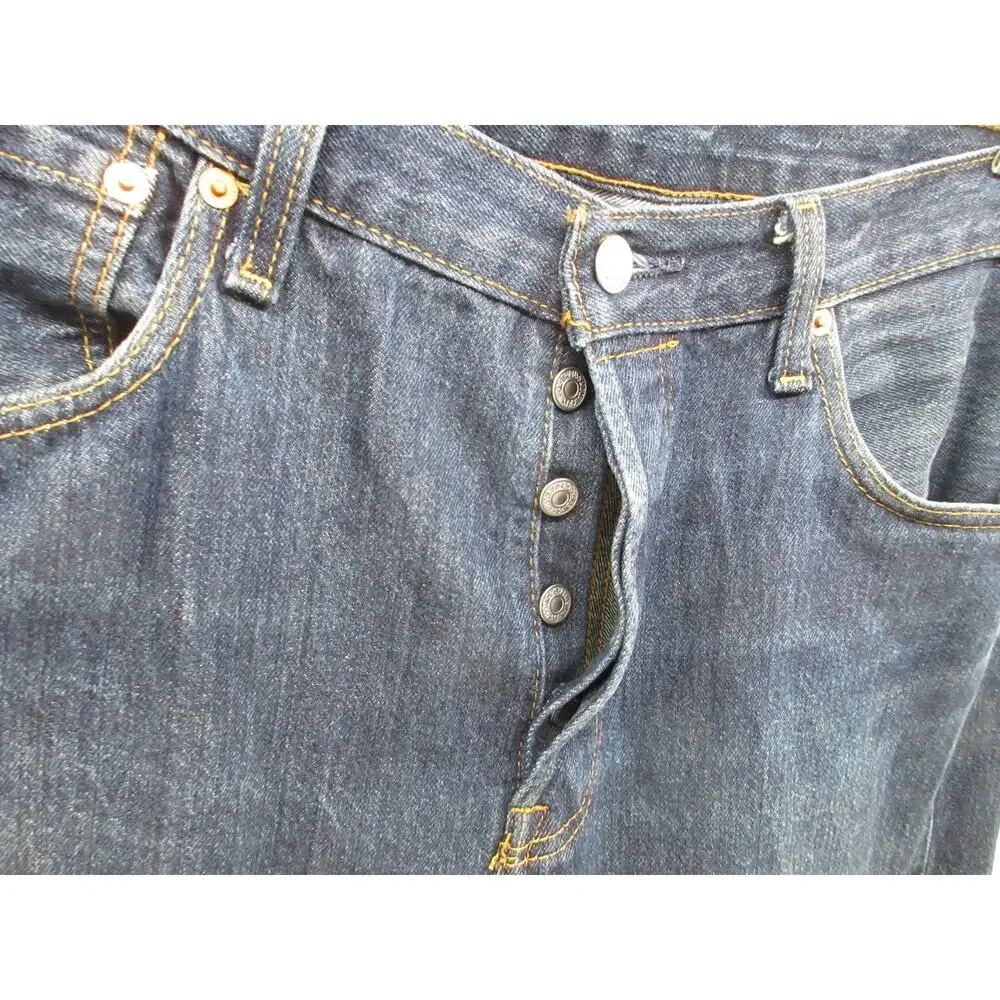 Levi's 501 Mens Jeans 34x32 Dark Wash Denim Button Fly 00501-0115